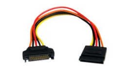 SATAPOWEXT8, SATA Power Extension Cable 203 mm Black, StarTech.com