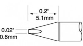 UFTC-7CH06, Soldering Tip Chisel 0.6 mm 390 °C, Metcal