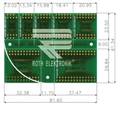RE931, Laboratory card multi-adapter FR4 Epoxide + chem. Ni/Au, Roth Elektronik