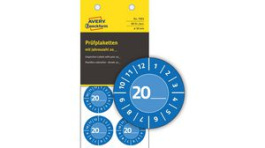 7903 [80 шт], Safety Label, Round, White on Blue, Vinyl, Inspection Date, 80pcs, Zweckform