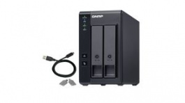 TR-002, USB-C Hard Drive Enclosure with RAID, 2x 2.5"/3.5", SATA II/SATA III, Qnap