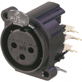 NC3FAHR2, XLR Panel-mount female receptacle 3Pblack, Neutrik