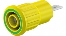 23.3160-20, Safety Socket 4mm Green / Yellow 24A 1kV Nickel-Plated, Staubli (former Multi-Contact )