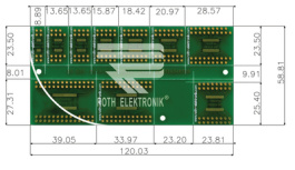 RE933, Laboratory card FR4 Epoxide + chem. Ni/Au Multiadapter TSSOP, Roth Elektronik