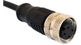 PXPPVC12FBF05BCL010PVC, Вилка; M12; PIN:5; "мама"; код B-Profibus; провода; прямой; 60В, Bulgin