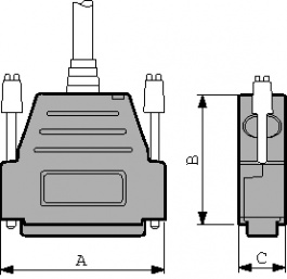 DSSK09-M-09-T-K, D-Sub hood, metallized Poles 9, Eldon