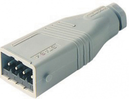 STAS 4 N SCHWARZ/BLACK, Cable connector, 4p+E, Hirschmann