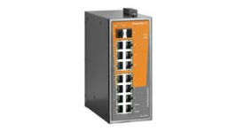 2682160000, Ethernet Switch, RJ45 Ports 14, Fibre Ports 2SFP, 100Mbps, Unmanaged, Weidmuller