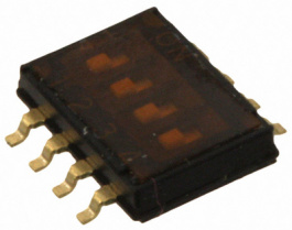 A6H-4102, Переключатель: DIP-SWITCH; Кол-во секций:4; ON-OFF; 0,025A/24ВDC, Omron