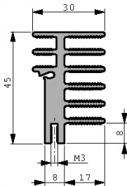 SK 481/100/SA, Heat sink 100 mm 2.8 K/W black anodised, Fischer Elektronik