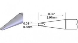 UFC-7CH9008S, Soldering Tip Chisel, Long Reach 0.8mm, Metcal