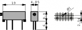 80116, Многоповоротный потенциометр Cermet 100 kΩ линейный 750 mW, Contelec