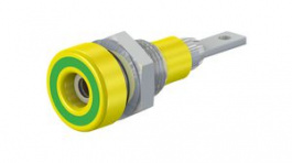 23.0060-20, Гнездо; "банан" 2мм; 10А; 23мм; желто-зеленый; изолированный, Staubli (former Multi-Contact )