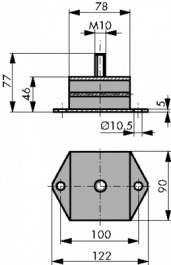 539243, Machine foot, Paulstra