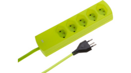 127044, Outlet strip, 5xJ (T13), flourescent yellow, Max Hauri