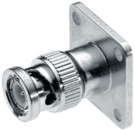 13 BNC-50-0-2/133 NE, Panel-mount male receptacle BNC 50 Ohm, 4 GHz, Male, BNC Straight, Huber+Suhner