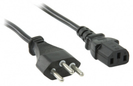 CABLE-735-1.8, Power cable with Switzerland plug - IEC320 C13 1. Type 12-Plug C13-Socket 1.8 m, Valueline