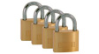 K12040D4 [4 шт] Padlock, Pack of 4 Pieces, Brass, 40mm