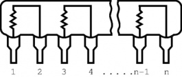 L103S681LF, Resistor network SIL 680 Ohm +- 2 %, BI Technologies
