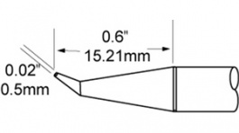 SFP-DRH05, Soldering Rework Cartridge Hoof / 60° / Bevelled 0.5 mm 390 °C, Metcal