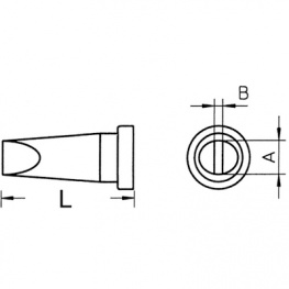 LT B, Soldering Tip Chisel shaped 2.4 mm, 2.4 mm x 0.8 mm, Weller