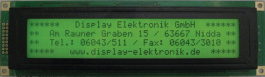 DEM 40491 SYH-LY, Дисплей: LCD; алфавитно-цифровой; STN Positive; 40x4; Знак: 4,89мм, Display Elektronik