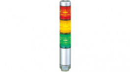 MPS-302-RYG, Stacking Beacon, Floor Mount/Pole Mount, Red/Orange/Green, MPS, 24VAC/DC, Silver, PATLITE