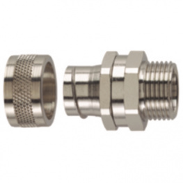PCS12-SM-M16, Conduit fitting Rated width=12 M16 Brass, Nickel-Plated - 16, HellermannTyton