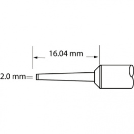 SFP-CHL20, Soldering Rework Cartridge Chisel / cone 60° / Long Reach 2., Metcal