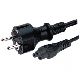 SP-227-06-I, Power cable for Notebooks, PE contact 90deg 1.8 m black, Maxxtro