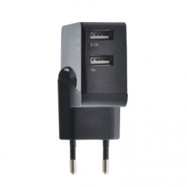 MX-T90UB, USB AC adapter, 230 V, 2-port black, Maxxtro