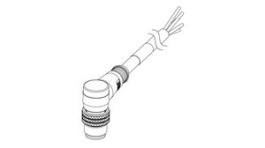 1200061975, Micro-Change (M12) Single-Ended Cordset 4 Poles Male (90°) to Pigtail 0.34mm² Black PVC Cable 2.0m (6.56') Length, Molex