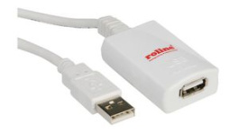 12.04.1088, USB 2.0 Extension Cable USB A Plug - USB A Socket 5m White, Roline