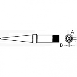 PTS7, Soldering Tip Oblong, conical 370 °C, Weller
