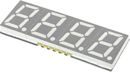 ELSF405SYGWA/S530-E2/S290, 7-segment LED-display Yellow / Green 10 mm SMD, Everlight