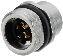 09 3432 578 04, Panel-mount socket, 713 series 4-pole M12, Binder