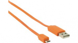 CCGP60410OG10, USB 2.0 Flat Cable USB A Plug - USB Micro-B Plug 1m Orange, Nedis (HQ)
