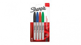 1985858, Marker Pen, Black/Blue/Green/Red, Permanent, Fine, 4pcs, Sharpie