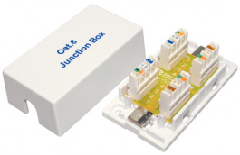 JE316-KDA-C6US/WH, Junction box Cat.6 unshielded, Maxxtro