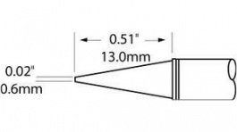 SFP-CNL06, Soldering Rework Cartridge Conical / Long Reach 390 °C, Metcal
