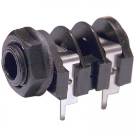 S2/BNB/PC TYPE A, Flush-mounted jack socket, Panel Mount, 6.35 mm, 2 Poles, 5A, Nickel, Cliff