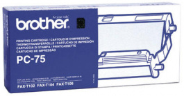 PC-75, Print cartridge with film roll Black, Brother