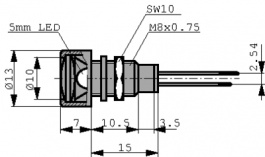 WU-I-R5S-L, Indicator LED red 5 mm, Vossloh