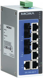 EDS-208A-MM-ST, Switch 6x 10/100 2x 100FX ST/MM -, Moxa