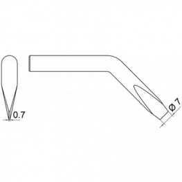 4SPI80232, Soldering tip Chisel-shaped, bent 7.0 mm, Weller