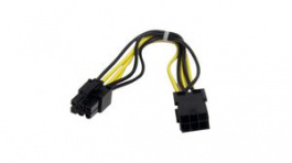 PCIEPOWEXT, Power Extension Cable 203mm Black / Yellow, StarTech.com