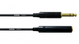CFM 3 VK, Headphone extension cable 3 m Black, Cordial