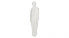 4500WL, Protective Coverall, L, Polyester/Polypropylene / Polyethylene Laminate, White, 3M