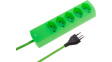 131362 Outlet strip, 5xJ (T13), fluorescent green