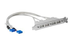 USBPLATE4, 4-Port USB-A Plate Adapter 286 mm Grey, StarTech.com